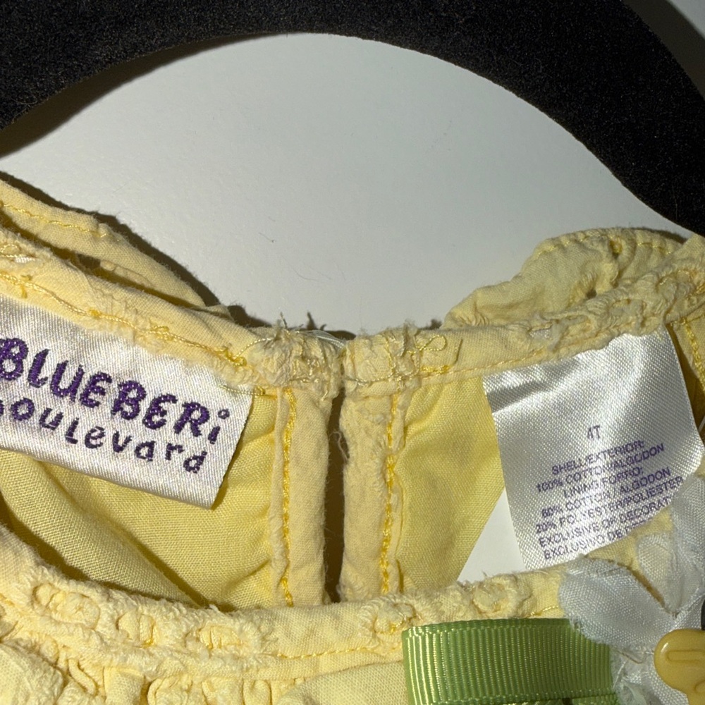 Yellow Eyelet Ruffle Bee Ribbon Dress - Picture 5 of 5